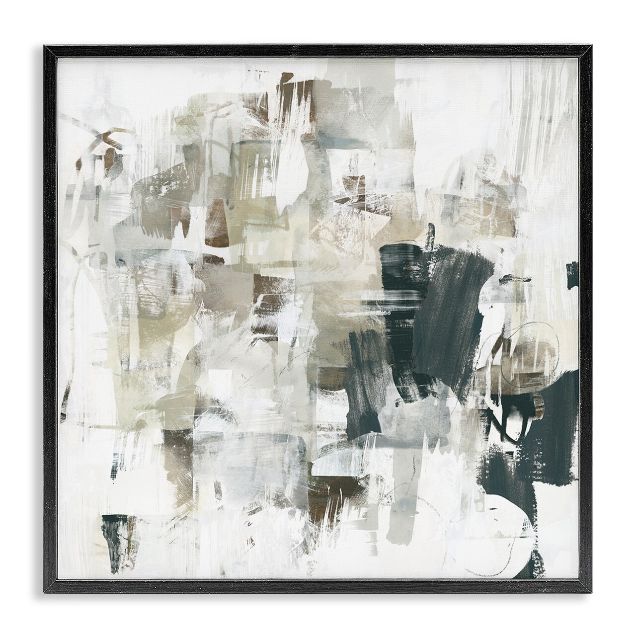Stupell Industries Abstract Monochrome Paint Framed Giclee Wall Art Design by June Erica Vess